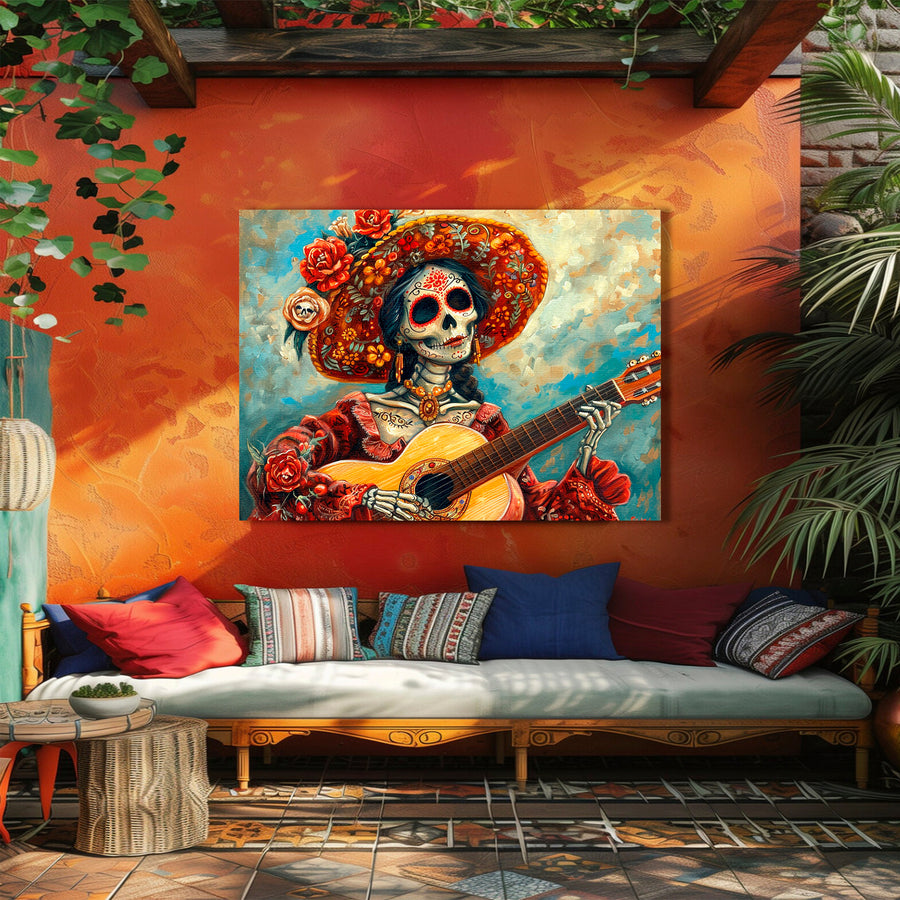 Catrina con guitarra