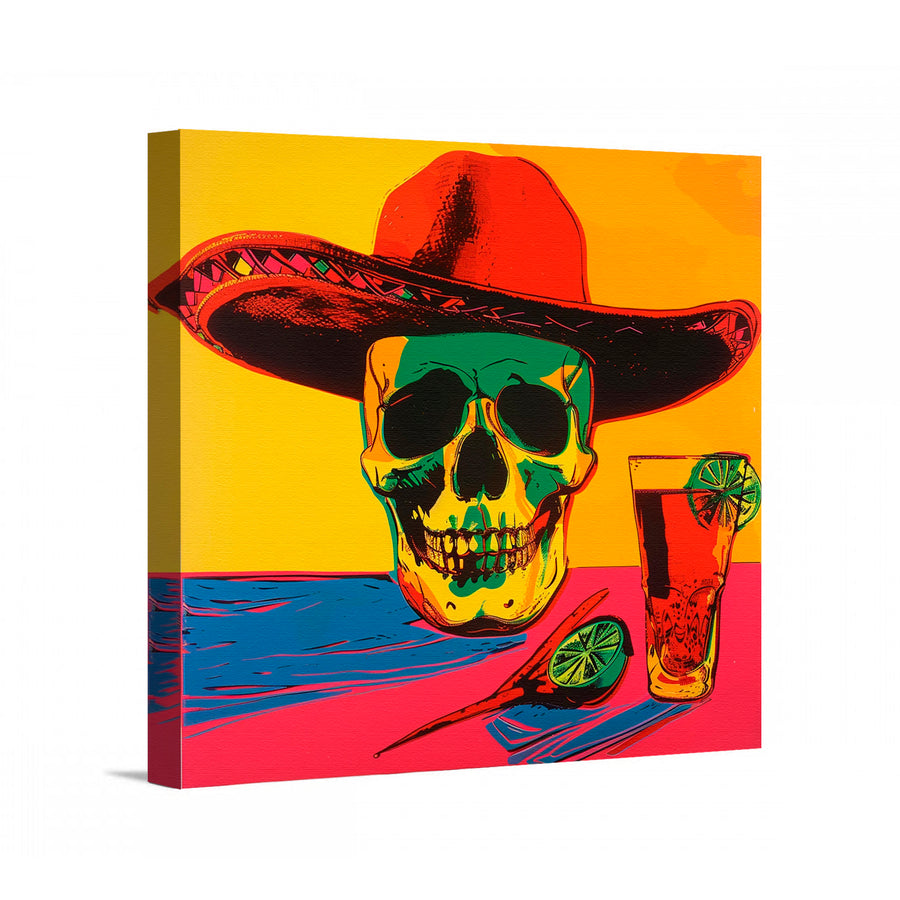 Calavera con Tequila Pop Art