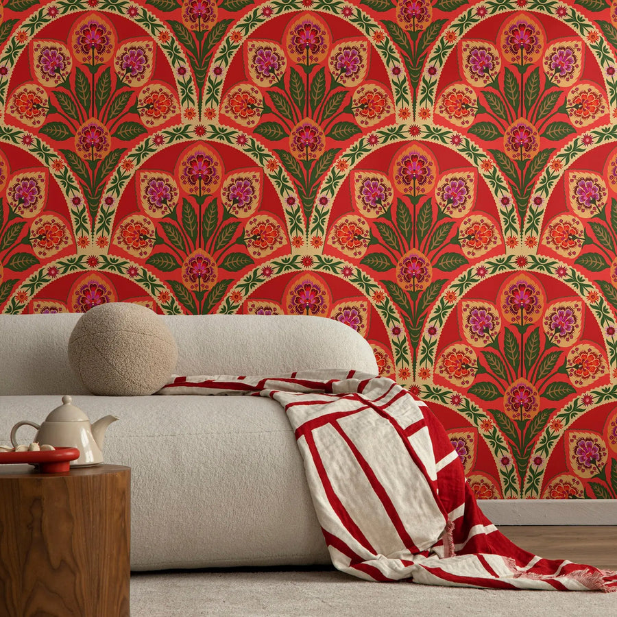 Art Nouveau Folk Rojo