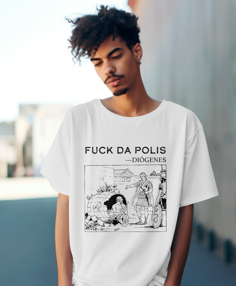 Fuck da Polis Diógenes - Playera de manga corta