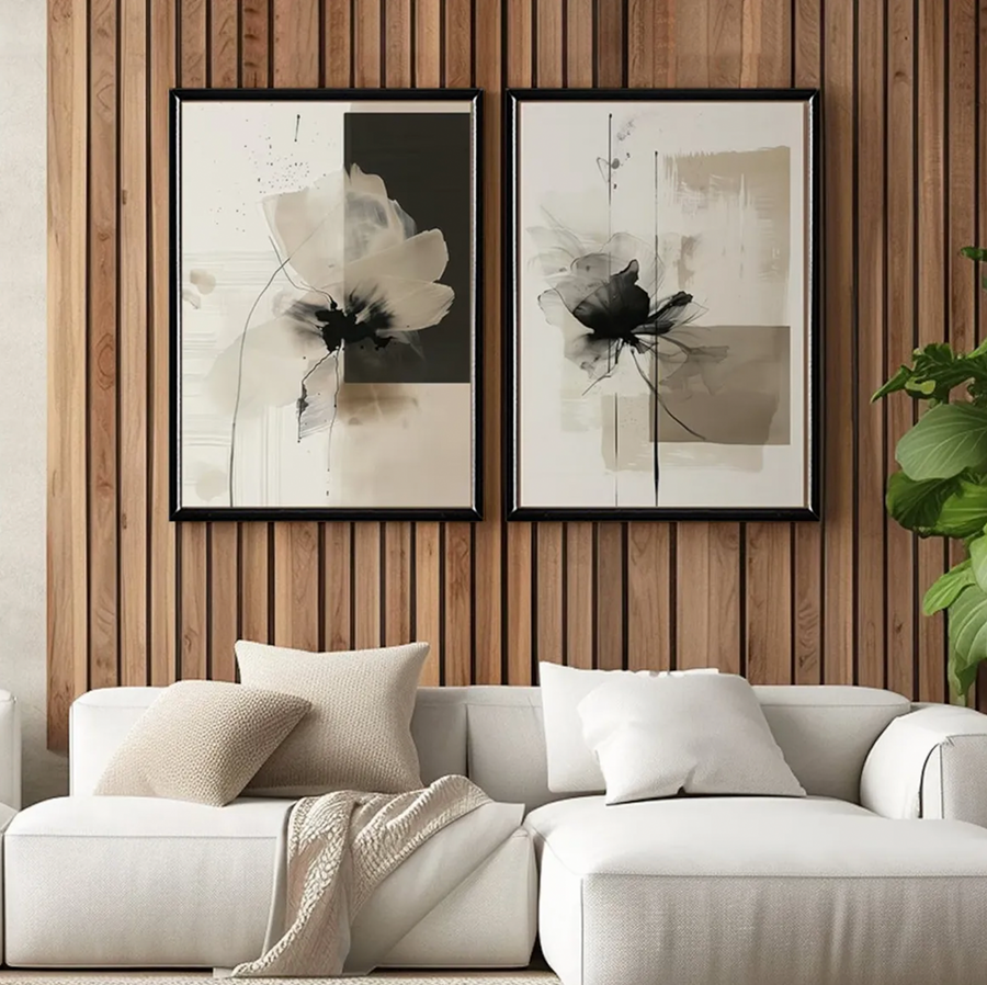 Neutral Abstracto Floral