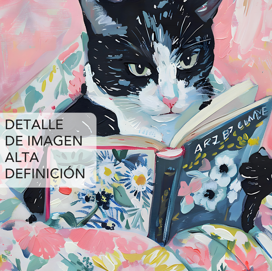 Tuxedo Cat Leyendo