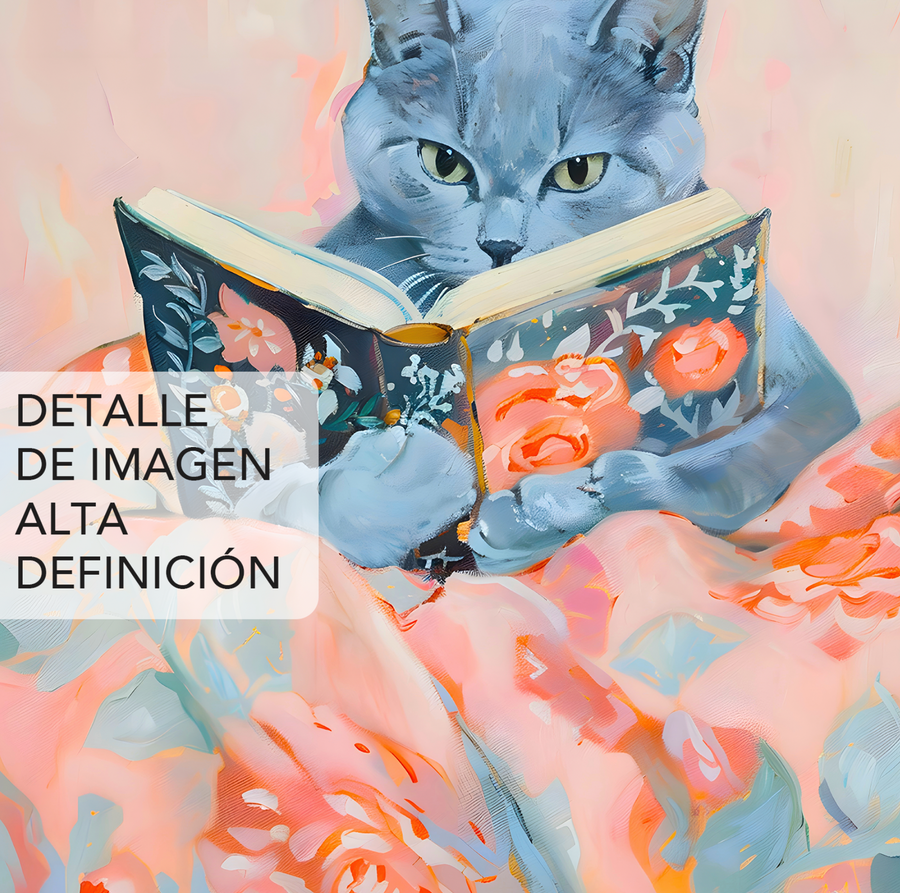 Russian Blue Cat Leyendo