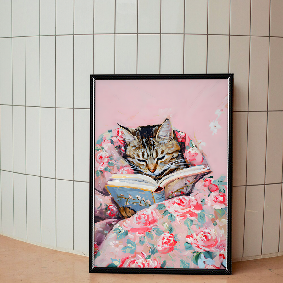 Tabby Cat Leyendo
