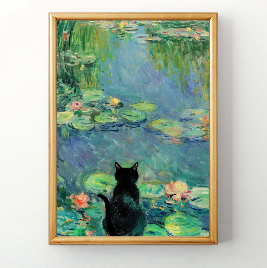 Claude Monet, Cat in Water Lilies (Back)