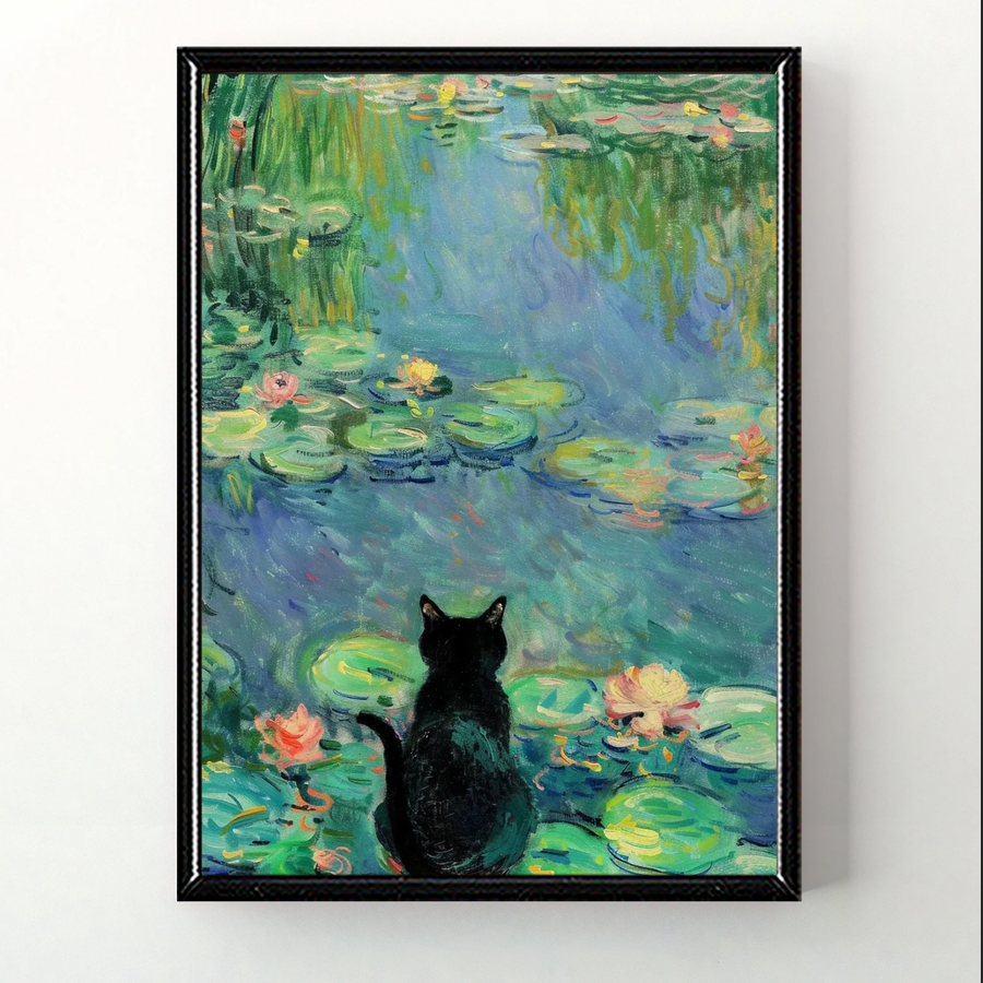 Claude Monet, Cat in Water Lilies (Back)