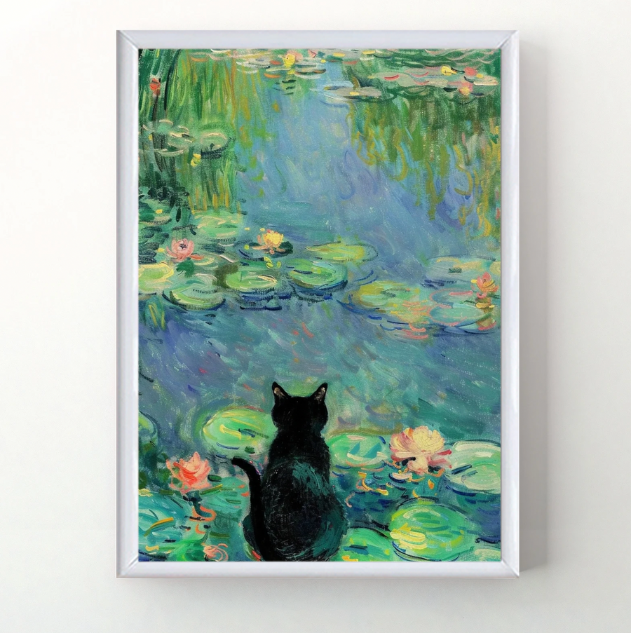 Claude Monet, Cat in Water Lilies (Back)