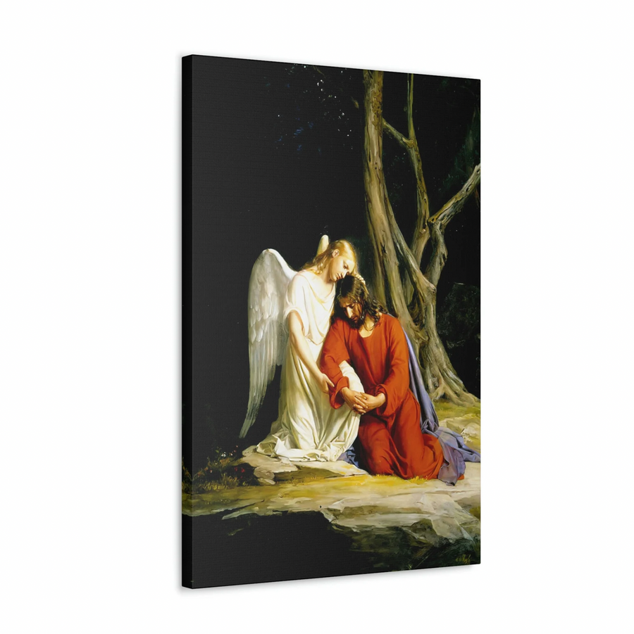 Un ángel consolando a Jesús antes de su arresto en el huerto (1873) - Carl Bloch