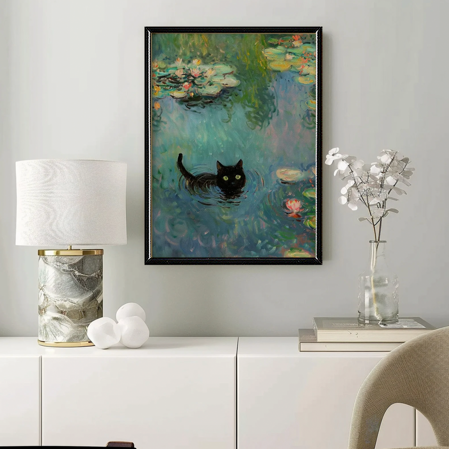 Claude Monet, Cat in Water Lilies