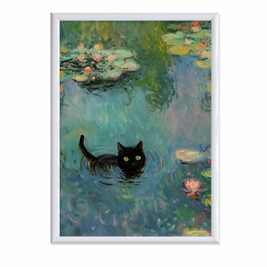 Claude Monet, Cat in Water Lilies