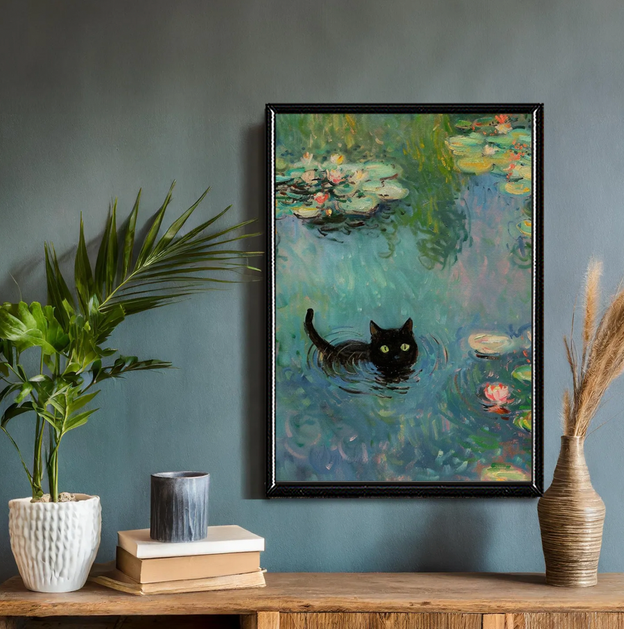 Claude Monet, Cat in Water Lilies