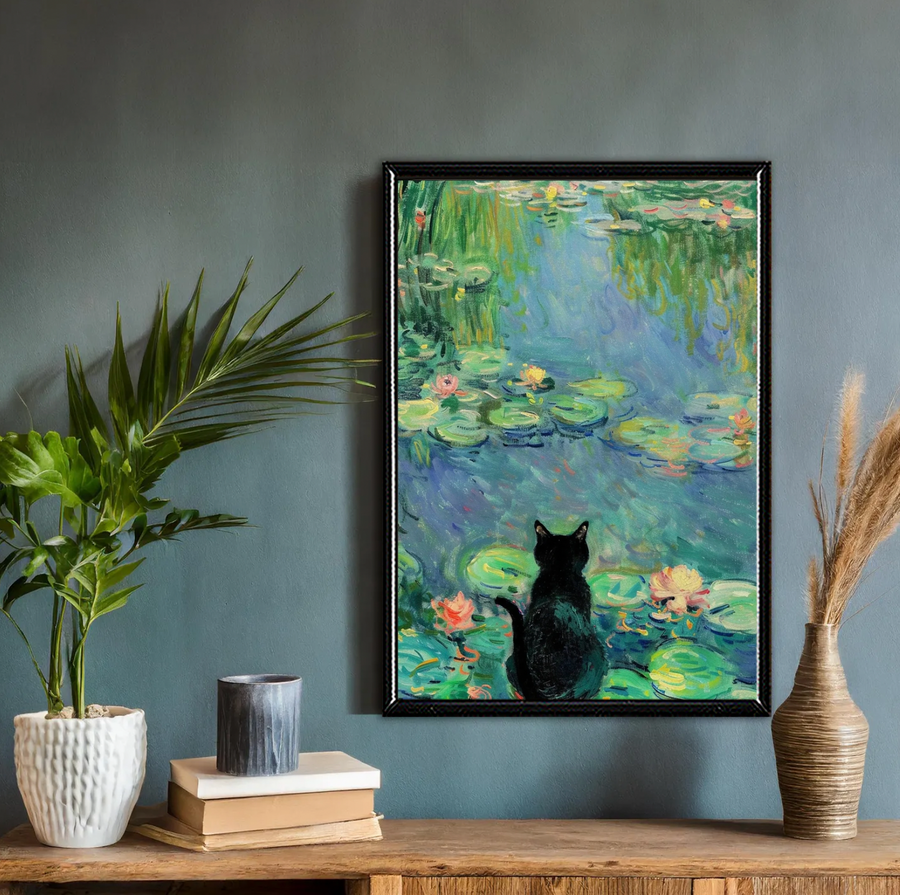 Claude Monet, Cat in Water Lilies (Back)