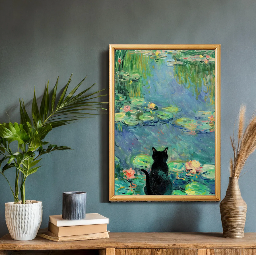 Claude Monet, Cat in Water Lilies (Back)