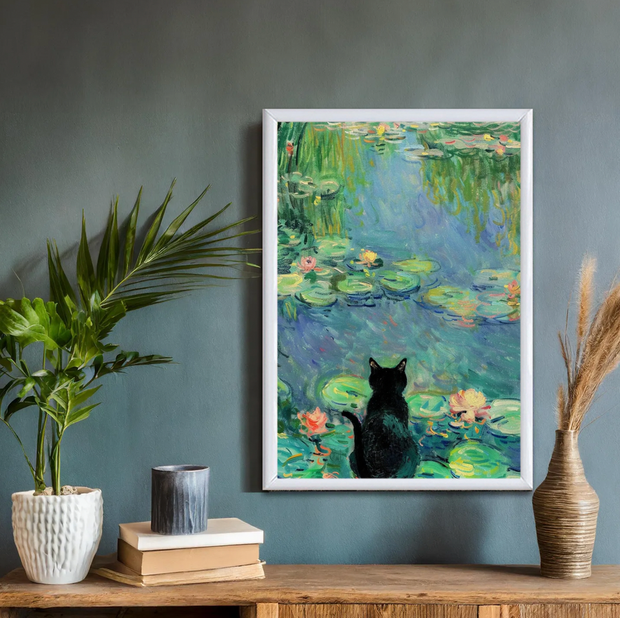 Claude Monet, Cat in Water Lilies (Back)