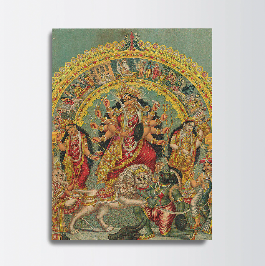Shri Shri Durga con Mahisha Trisula Lakshmi Saraswati (1890)