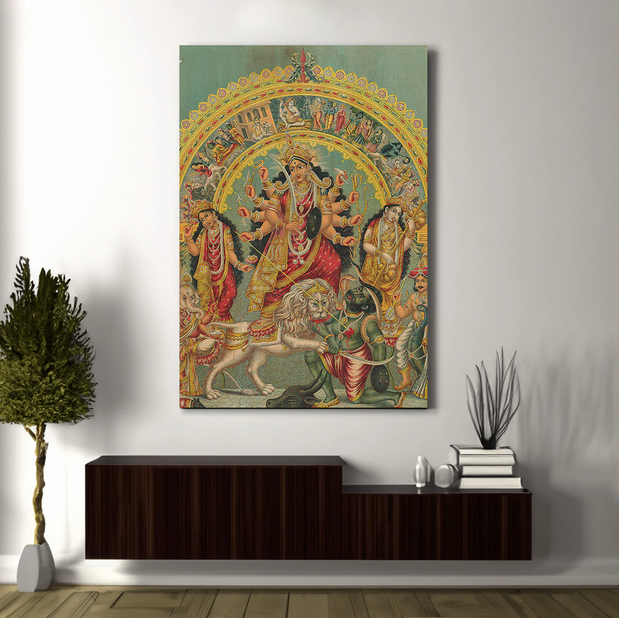 Shri Shri Durga con Mahisha Trisula Lakshmi Saraswati (1890)