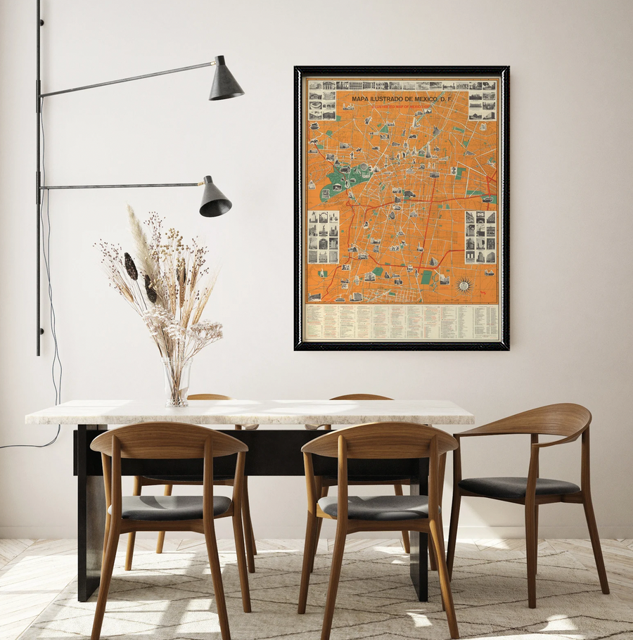Mapa Ilustrado Ciudad De México 1969