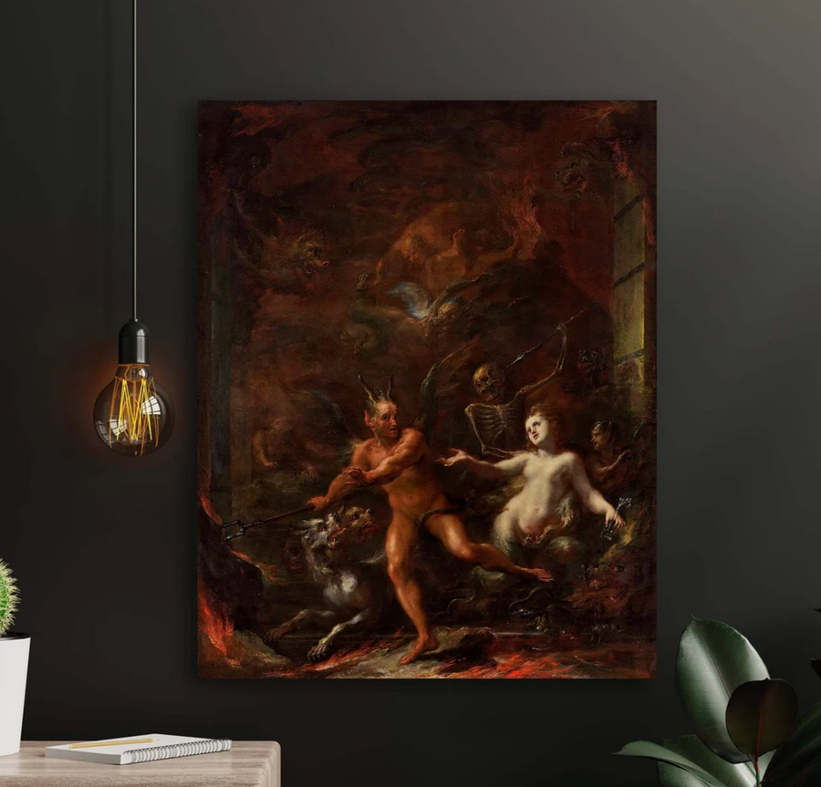Puertas del infierno - Giacomo Del Po Impresión  (1708)