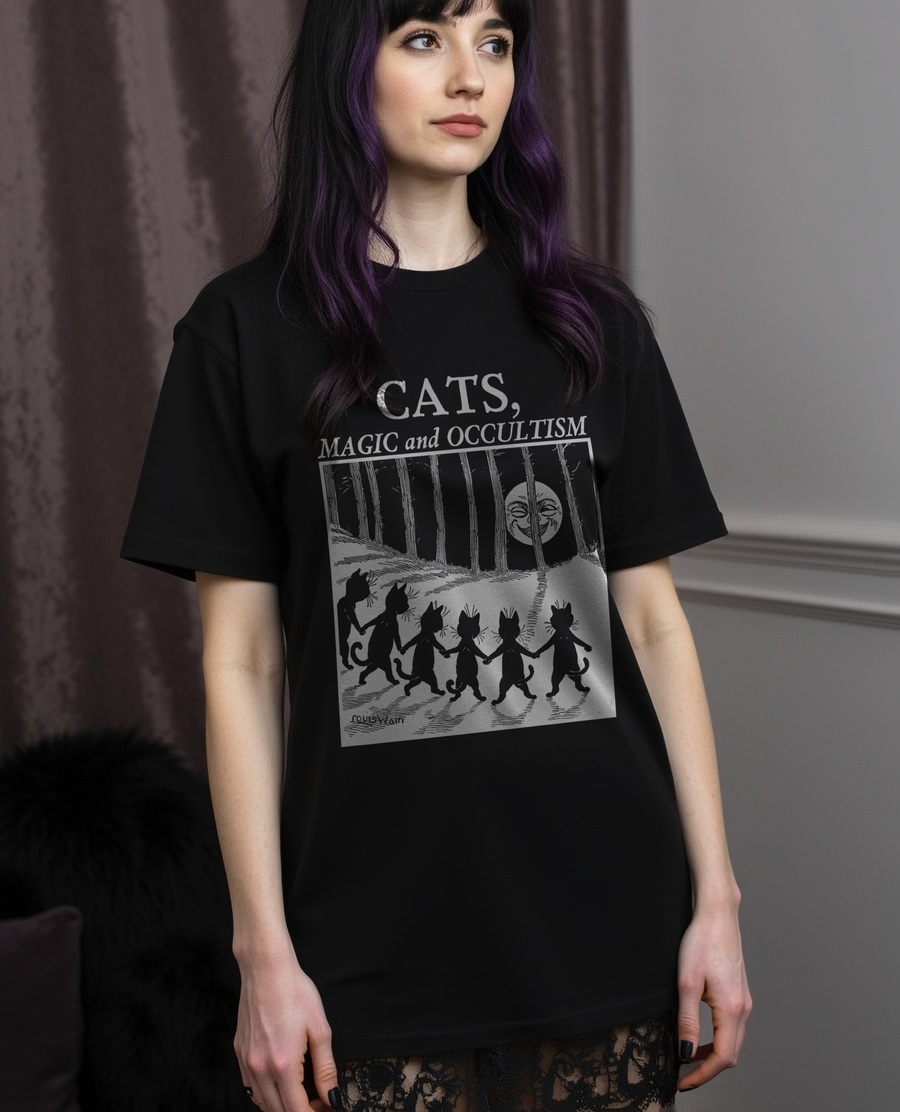 Cats Magic and Occultism, Louis Wain - Playera de manga corta