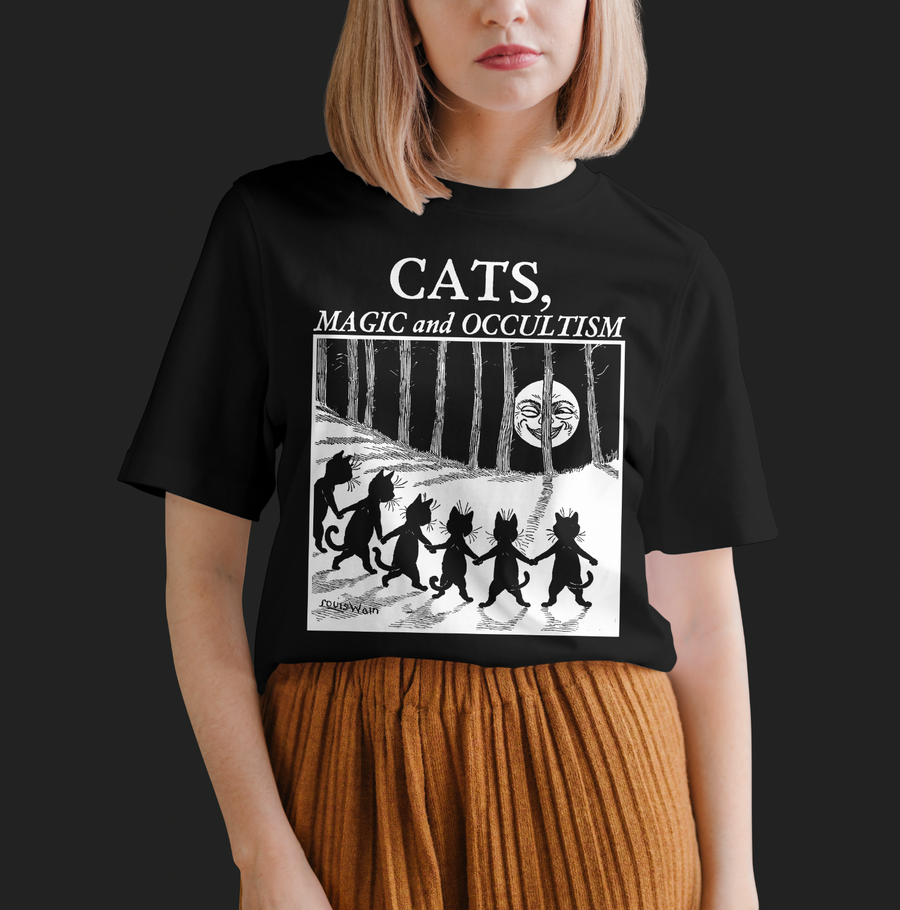 Cats Magic and Occultism, Louis Wain - Playera de manga corta