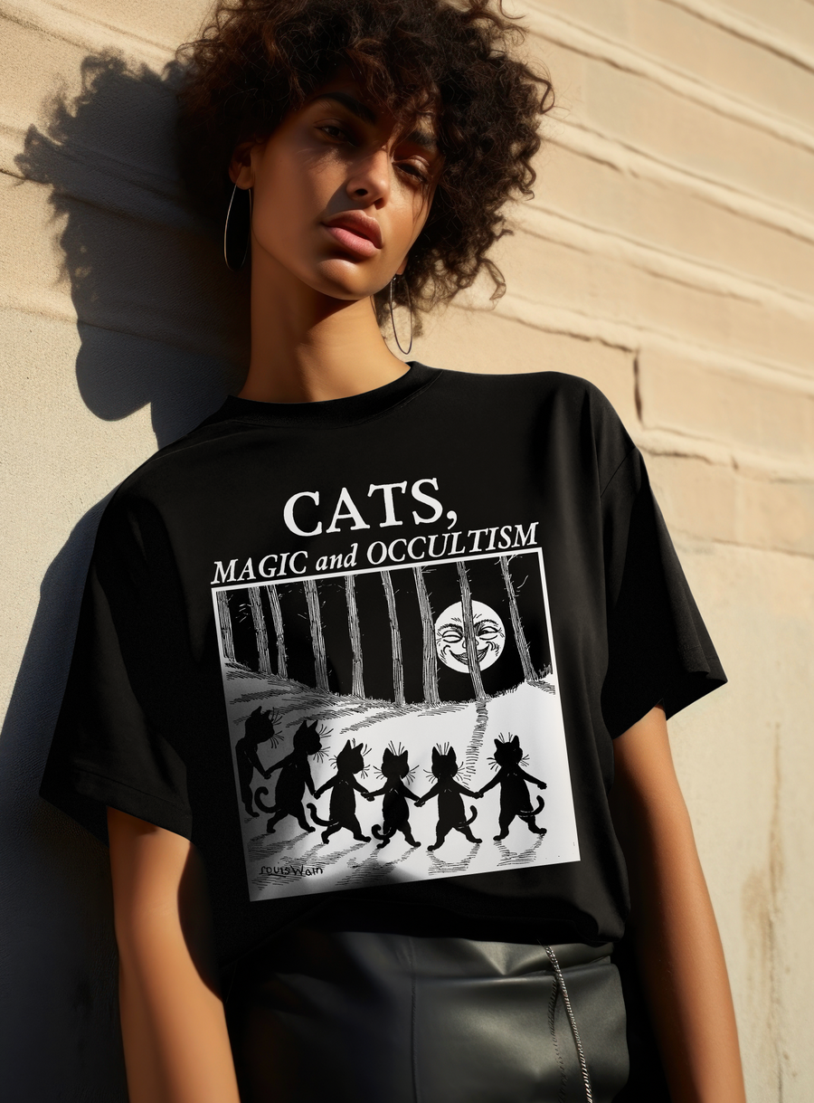 Cats Magic and Occultism, Louis Wain - Playera de manga corta