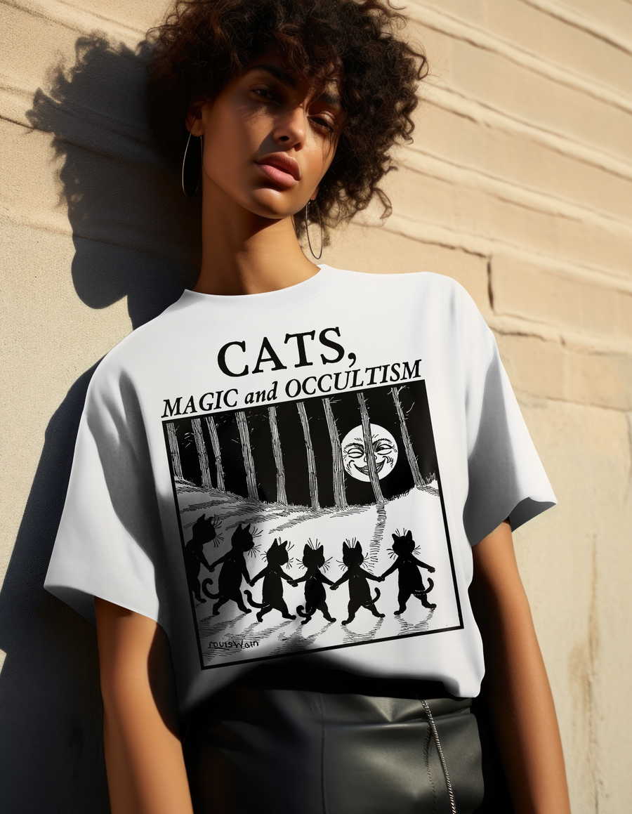 Cats Magic and Occultism, Louis Wain - Playera de manga corta