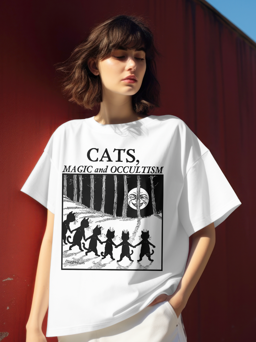 Cats Magic and Occultism, Louis Wain - Playera de manga corta