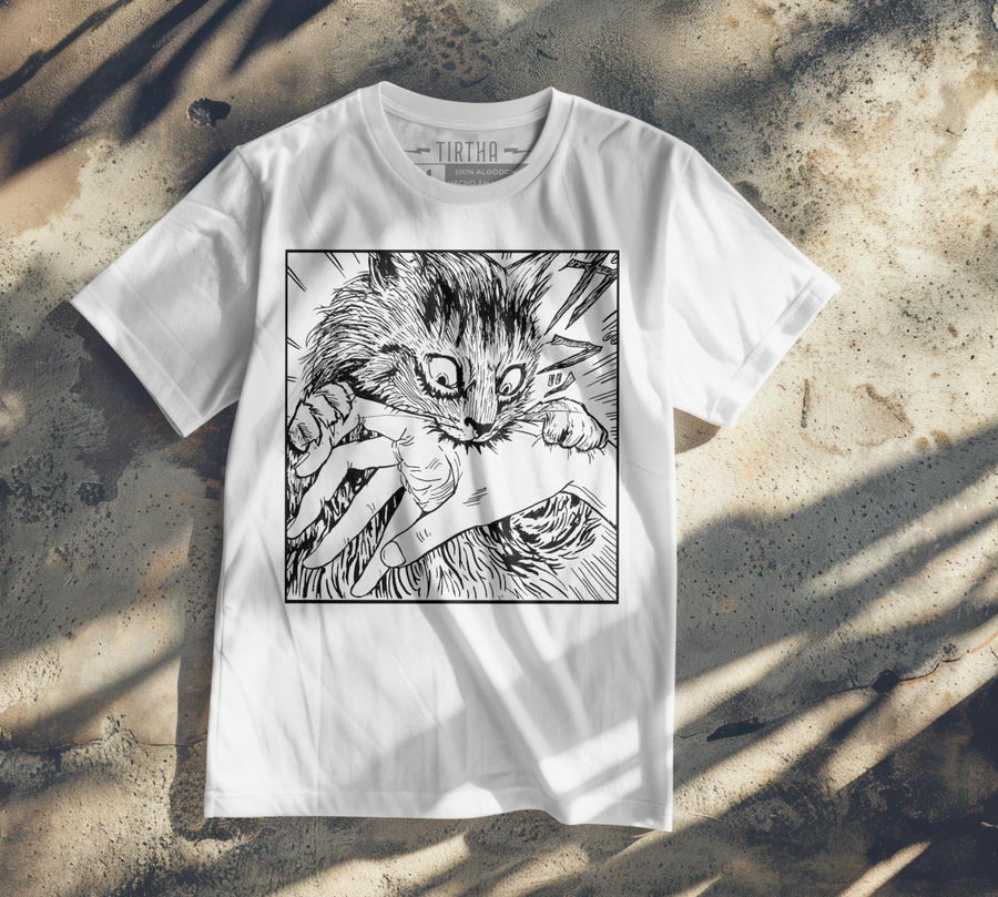 Junji Ito, Cat Bite - Playera de manga corta