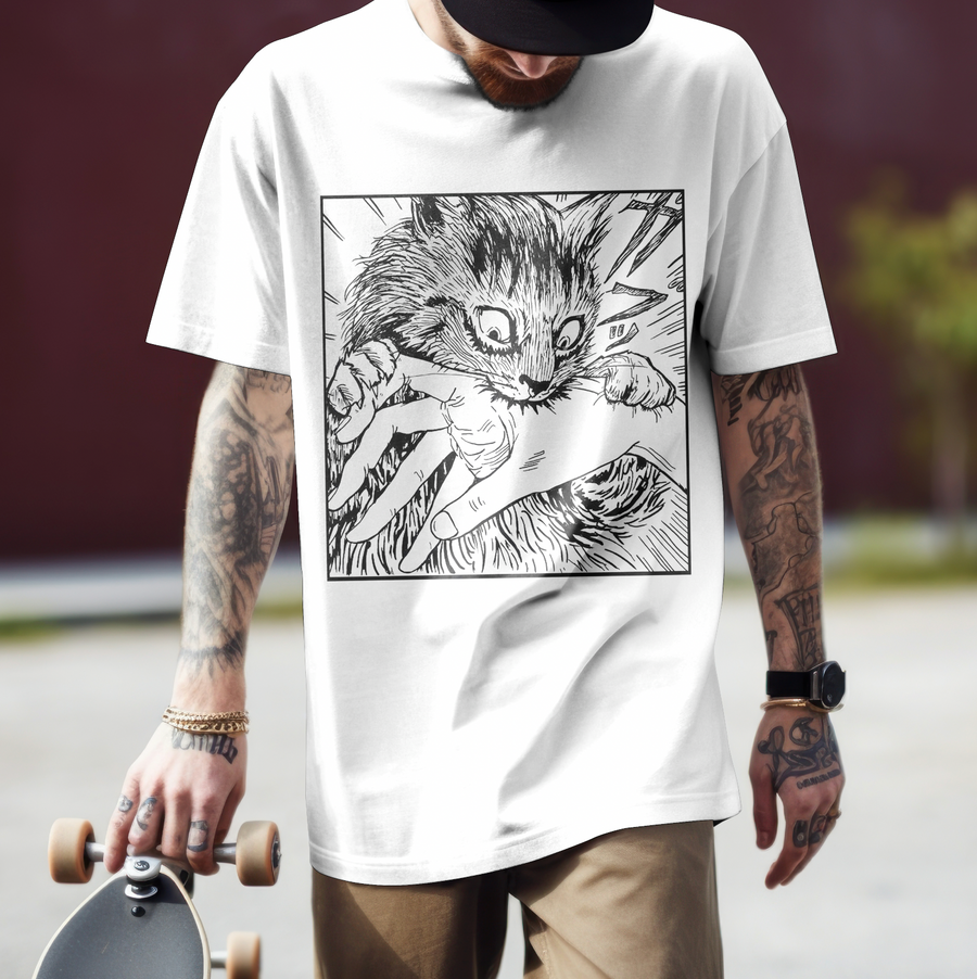 Junji Ito, Cat Bite - Playera de manga corta