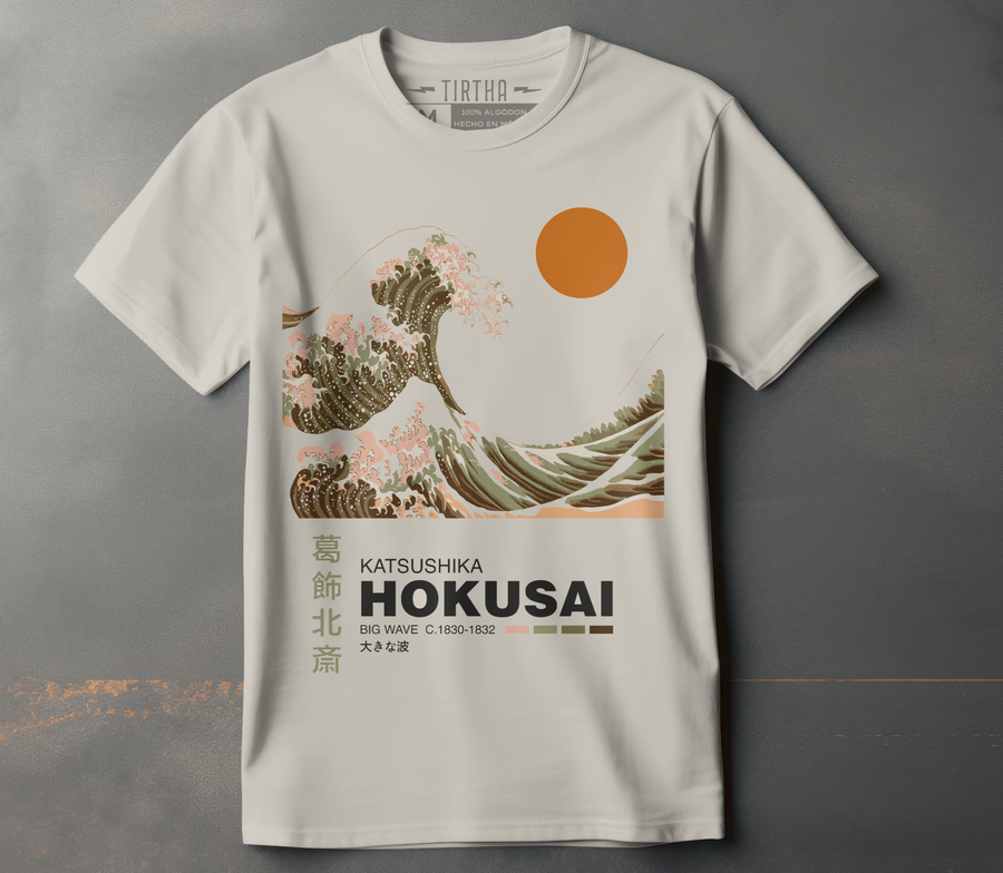 Hokusai Great Wave - Playera de manga corta