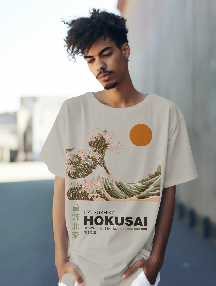 Hokusai Great Wave - Playera de manga corta