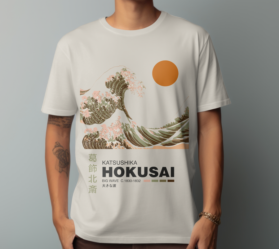 Hokusai Great Wave - Playera de manga corta