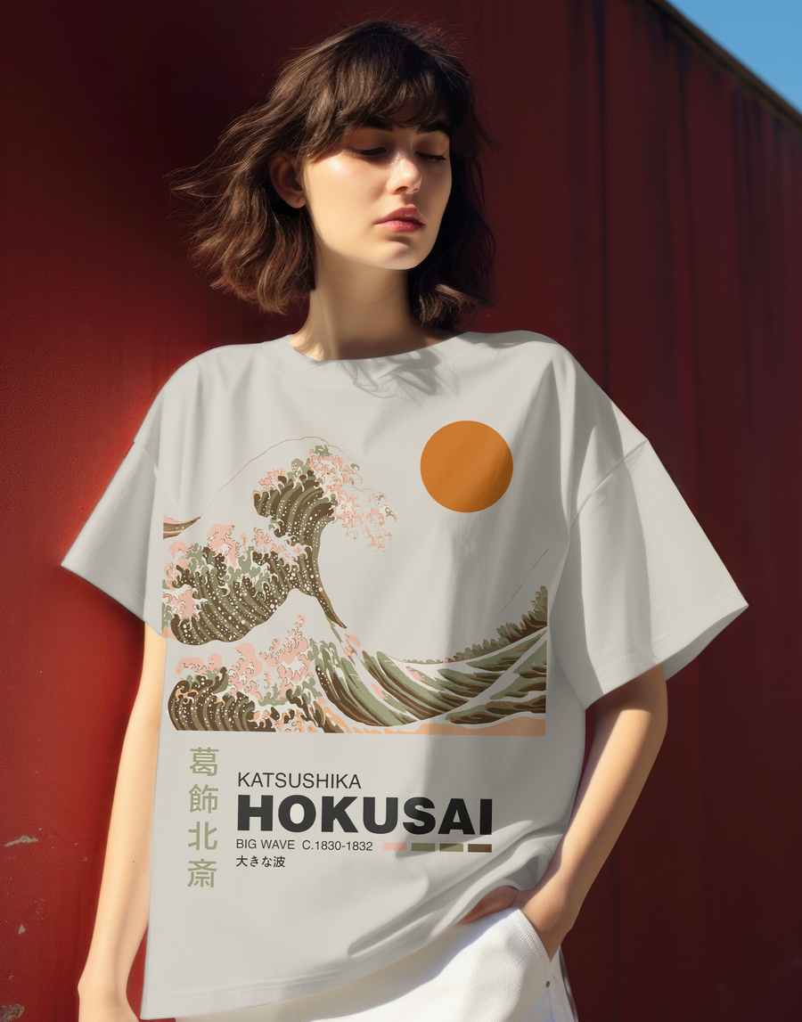 Hokusai Great Wave - Playera de manga corta