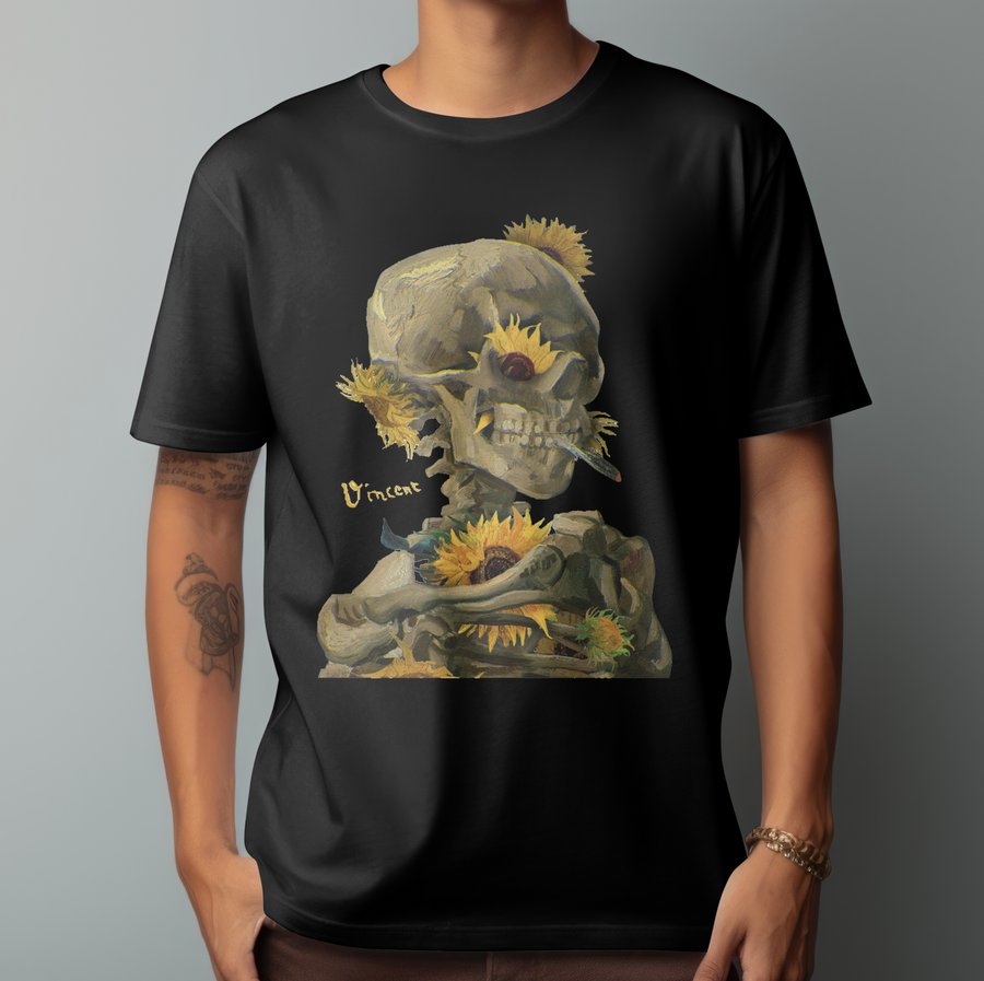 Van Gogh, Skull - Playera de manga corta