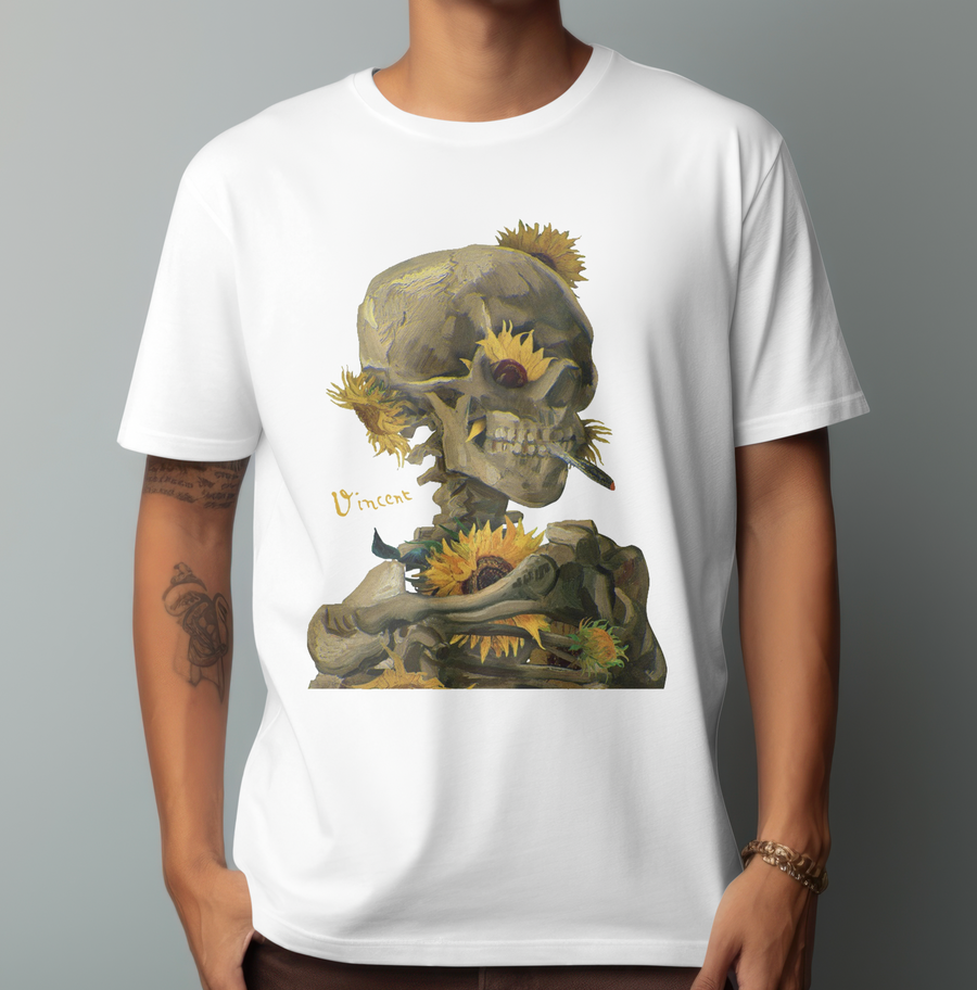 Van Gogh, Skull - Playera de manga corta
