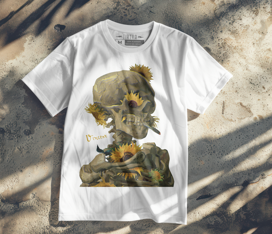 Van Gogh, Skull - Playera de manga corta