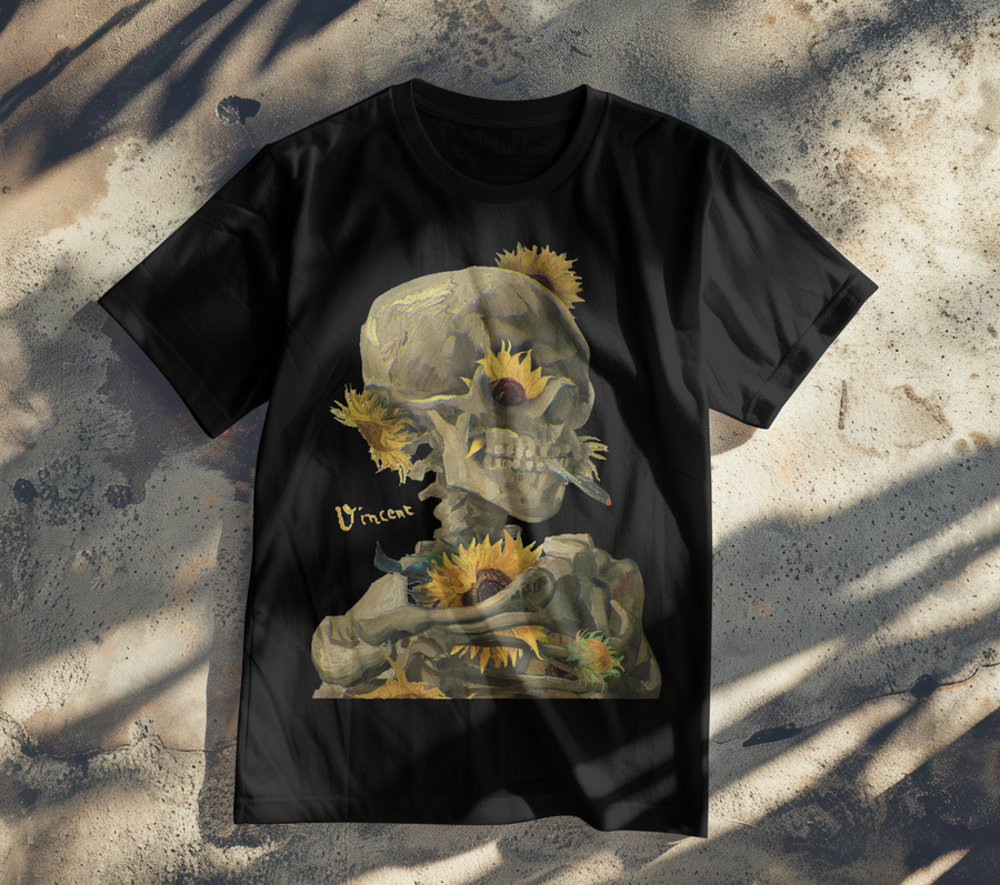 Van Gogh, Skull - Playera de manga corta