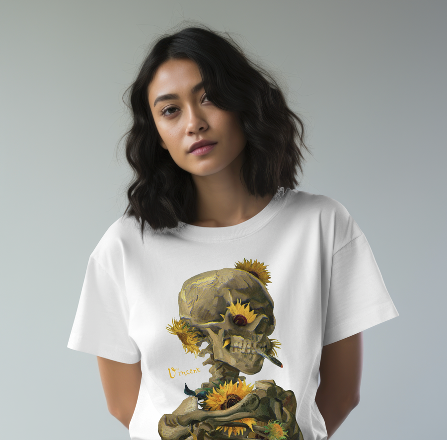 Van Gogh, Skull - Playera de manga corta