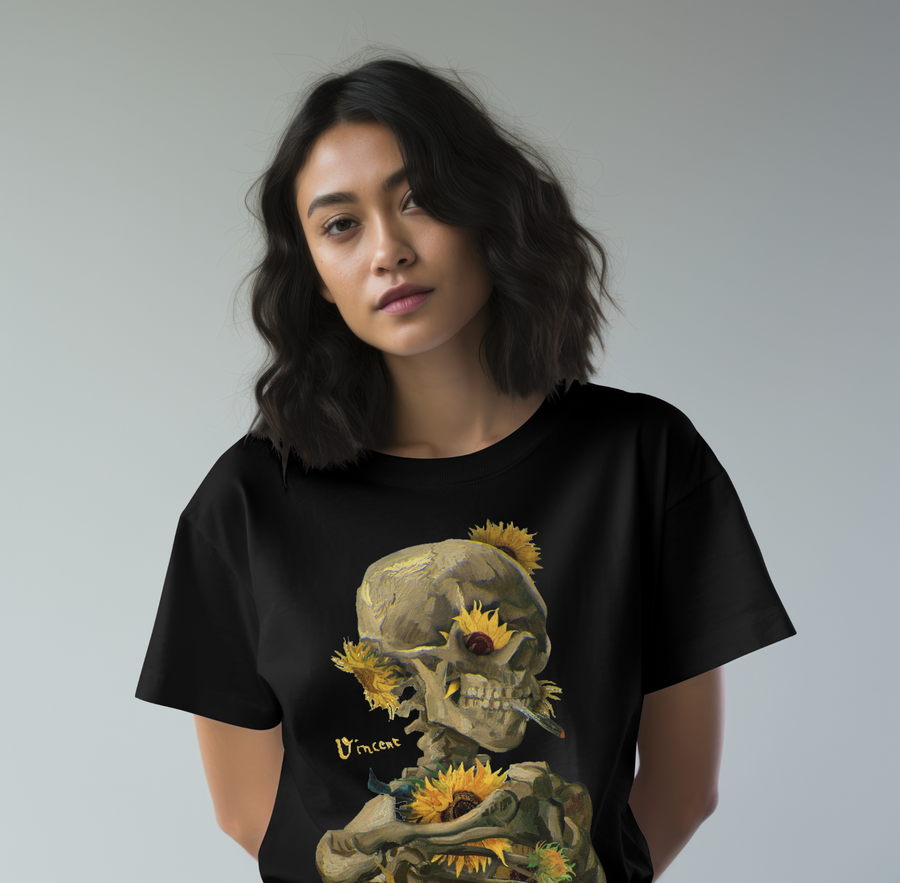 Van Gogh, Skull - Playera de manga corta
