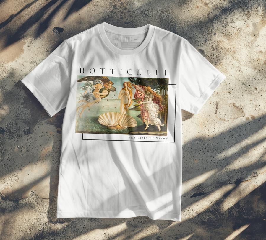 El nacimiento de Venus - Botticelli - Playera de manga corta