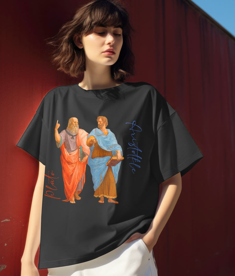 Escuela de Atenas, Platón y Aristóteles - Playera de manga corta