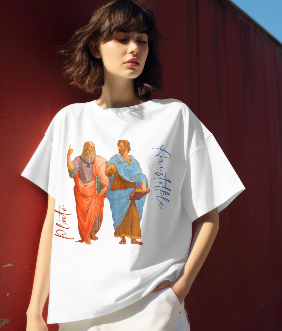 Escuela de Atenas, Platón y Aristóteles - Playera de manga corta