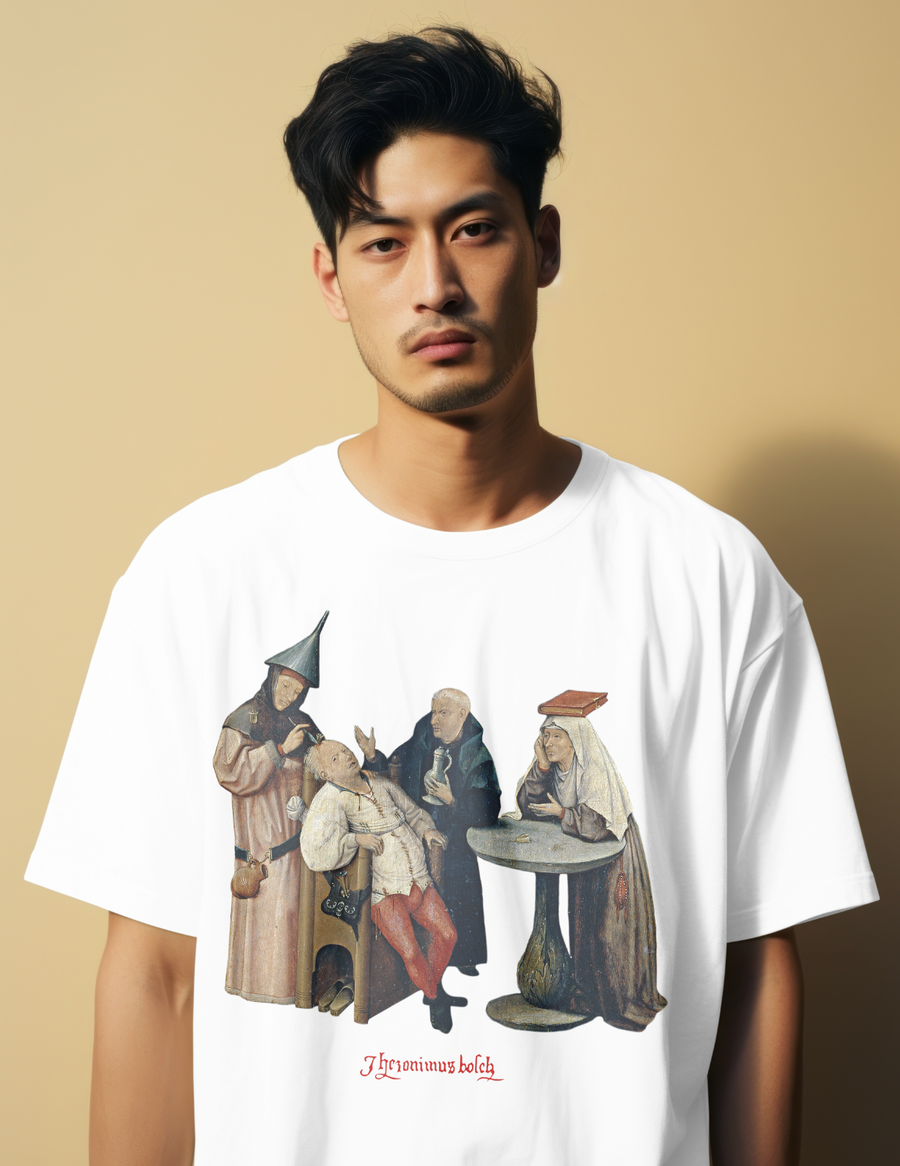 Extracción de la Piedra de la Locura, El Bosco - Playera de manga corta