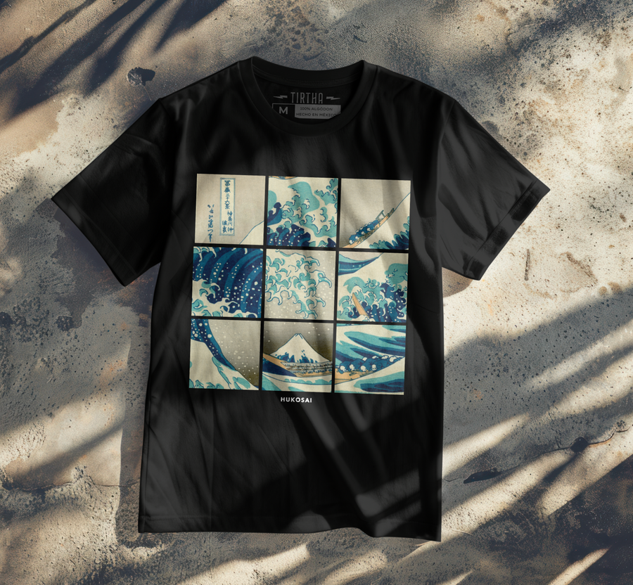 Hokusai Grid - Playera de manga corta