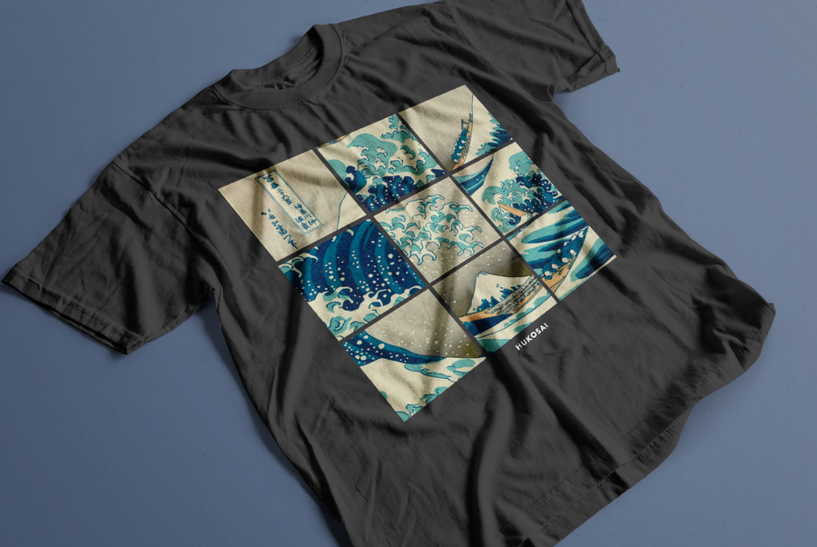 Hokusai Grid - Playera de manga corta