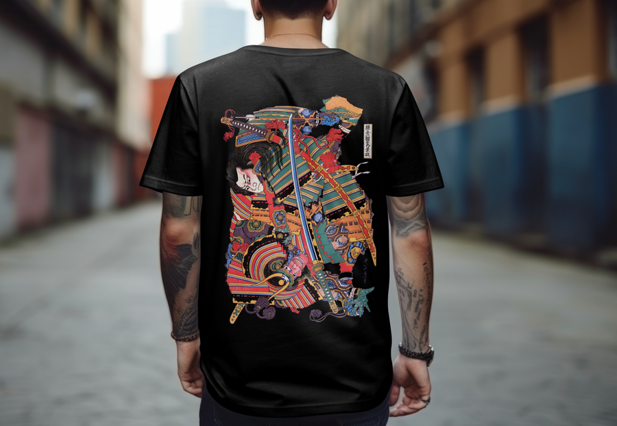 Ukiyo-e Samurai - Playera de manga corta