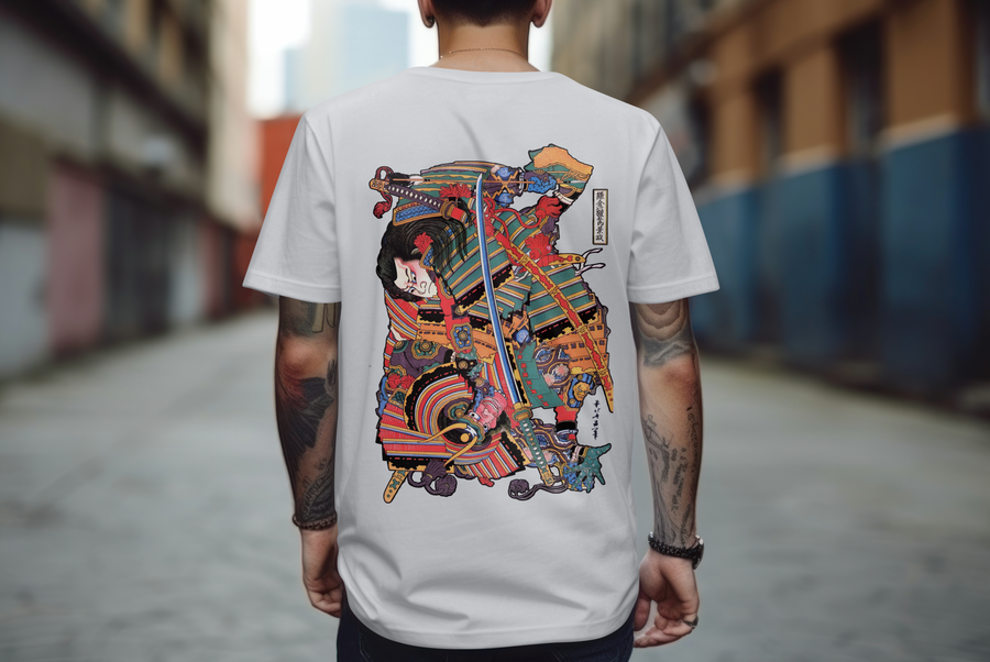 Ukiyo-e Samurai - Playera de manga corta