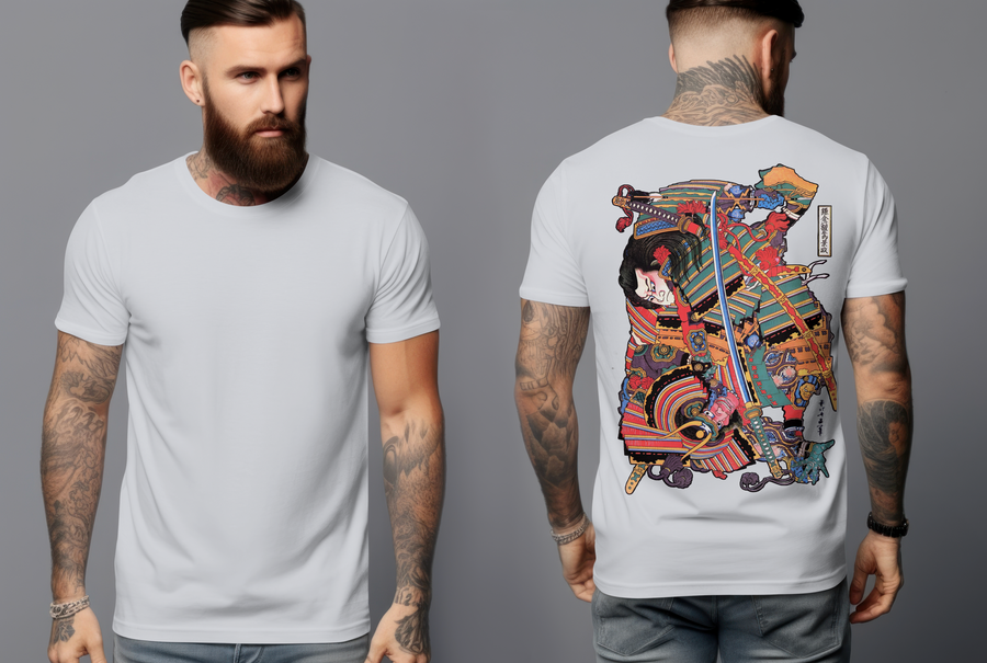 Ukiyo-e Samurai - Playera de manga corta