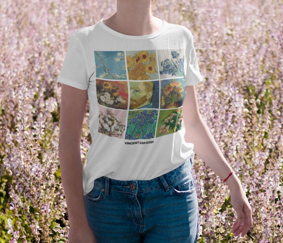 Vincent Van Gogh Flowers - Playera de manga corta