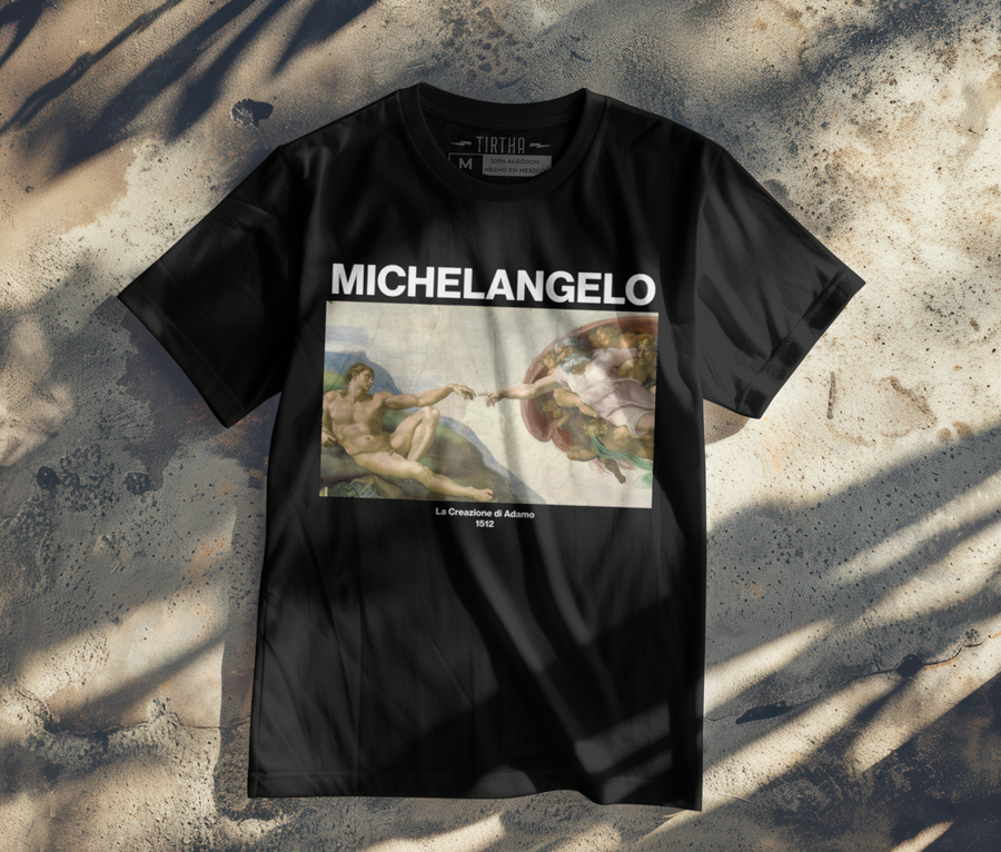 La Creación de Adán, Miguel Ángel - Playera de manga corta